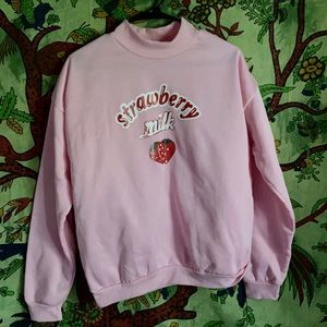 kawaii strawberry milk crewneck